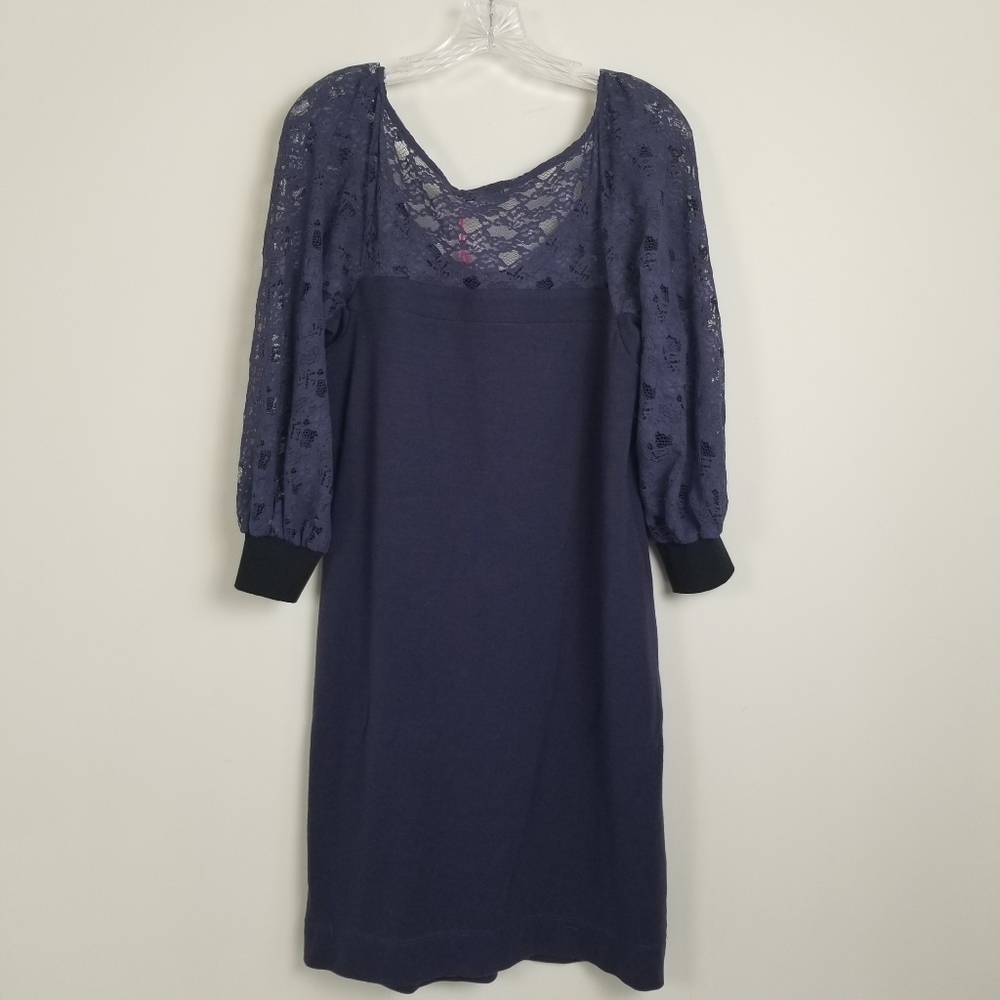 See By Chloe Wool Blend Knit Dress Lace Sleeves Size 8 NWT - Picture 3 of 7